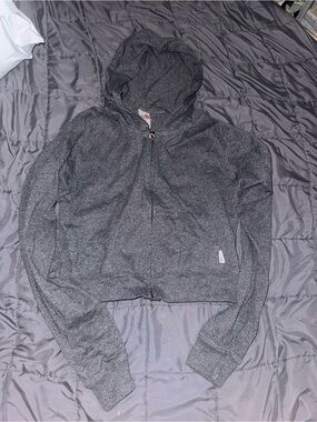 Kids Hooded Zip Jacket - Dark Heather Gray